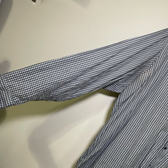 Men's 2XT Lacoste Black & Gray Plaid Long Sleeve Button Down Shirt - Picture 4 of 6